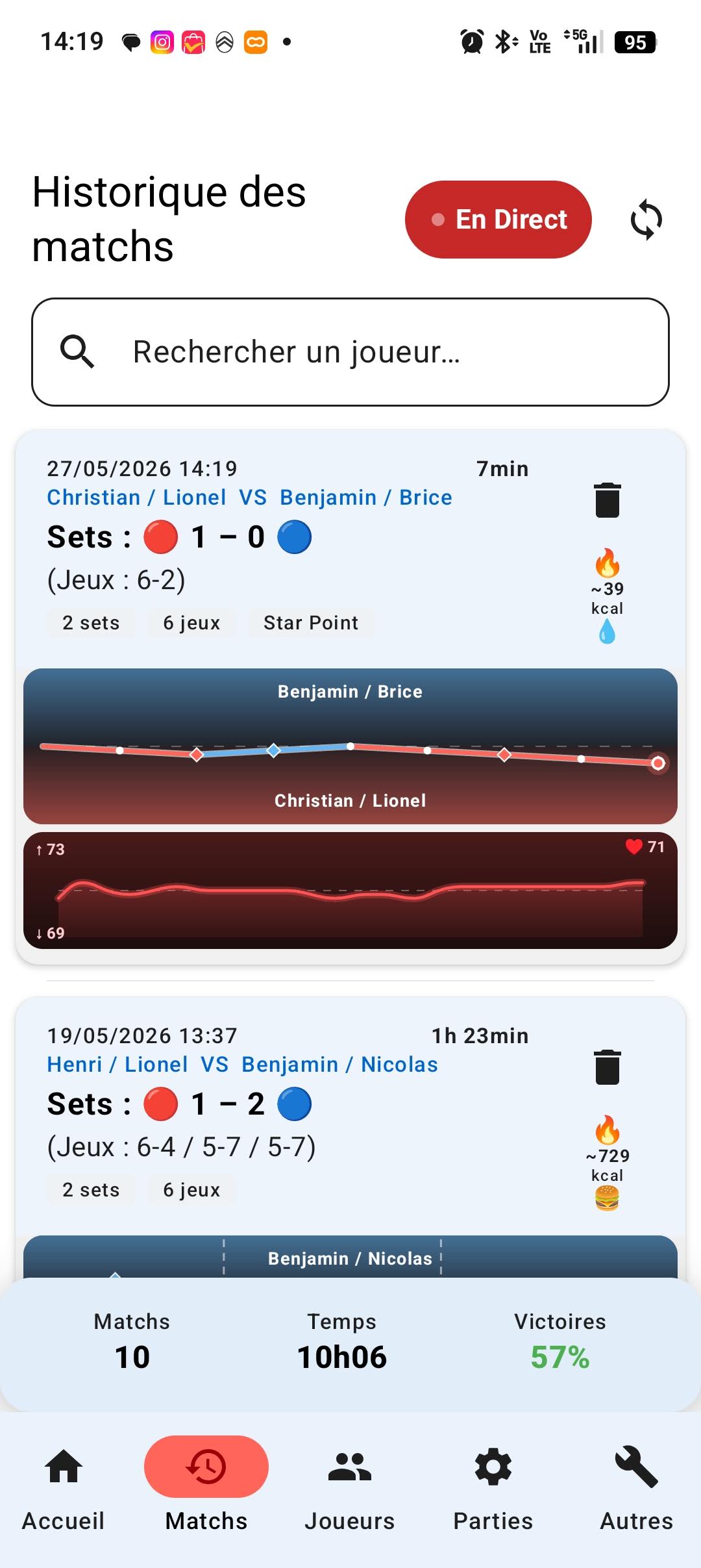 Match history